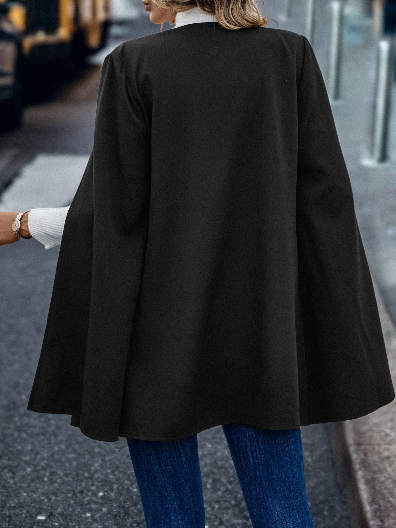 Clasi Open Front Cape Blazer