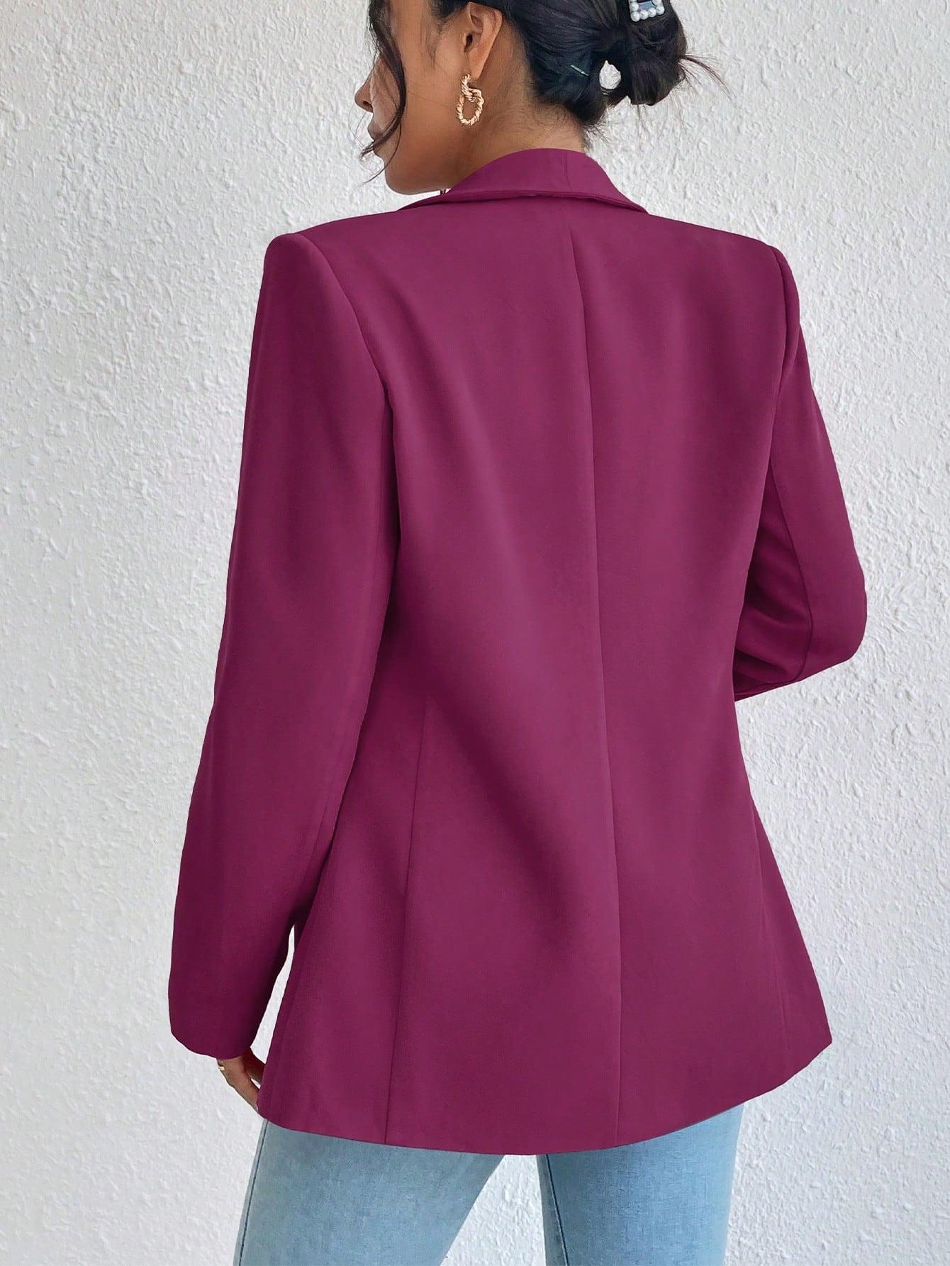 Privé Solid Shawl Collar Blazer