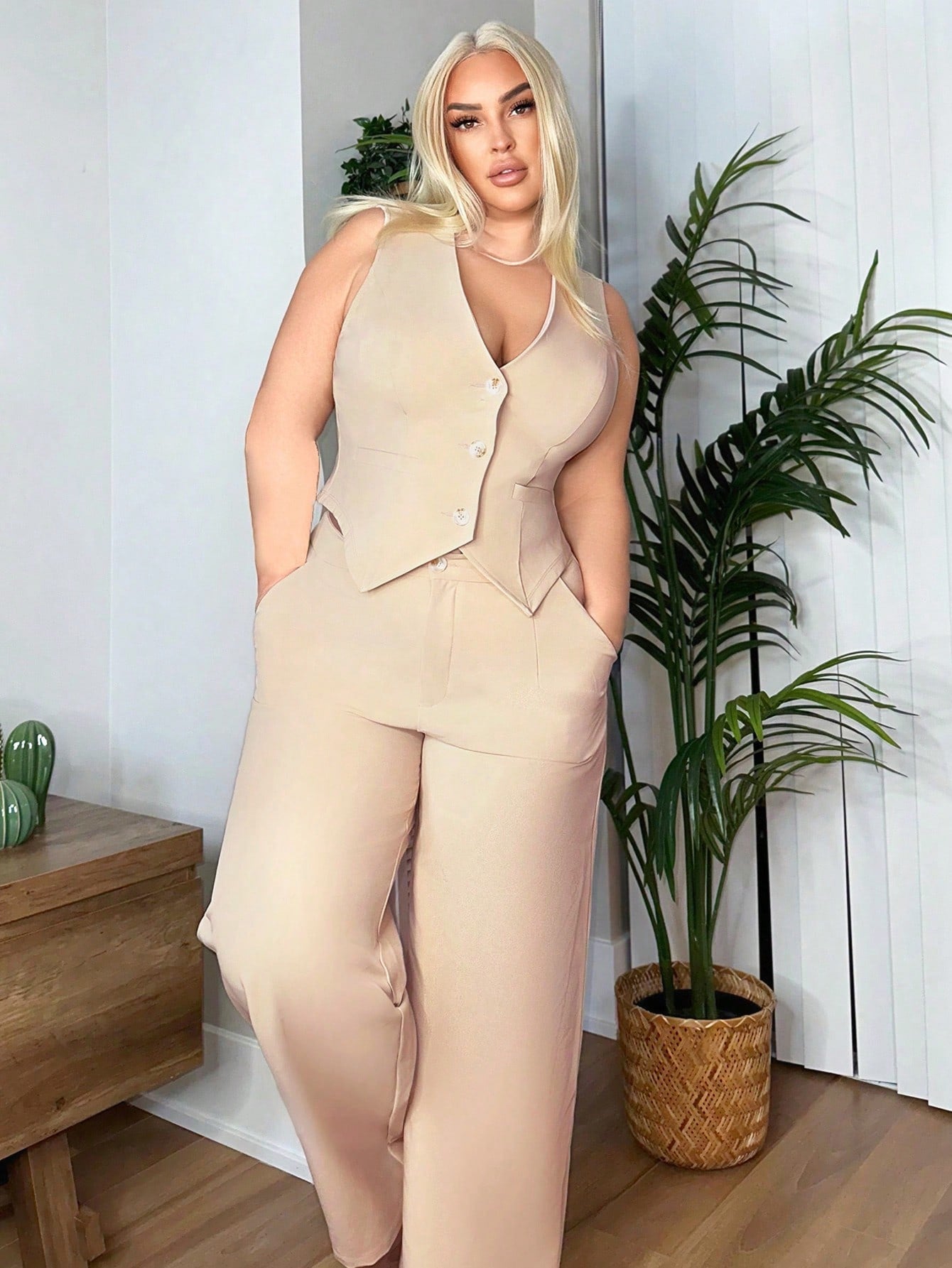 SXY Plus Size Slim Fit Classic Solid Color Suit Vest Date Night Outfits Sexy Outfits Club Birthday Outfit Spring Summer Women Clothes Bachelorette Party