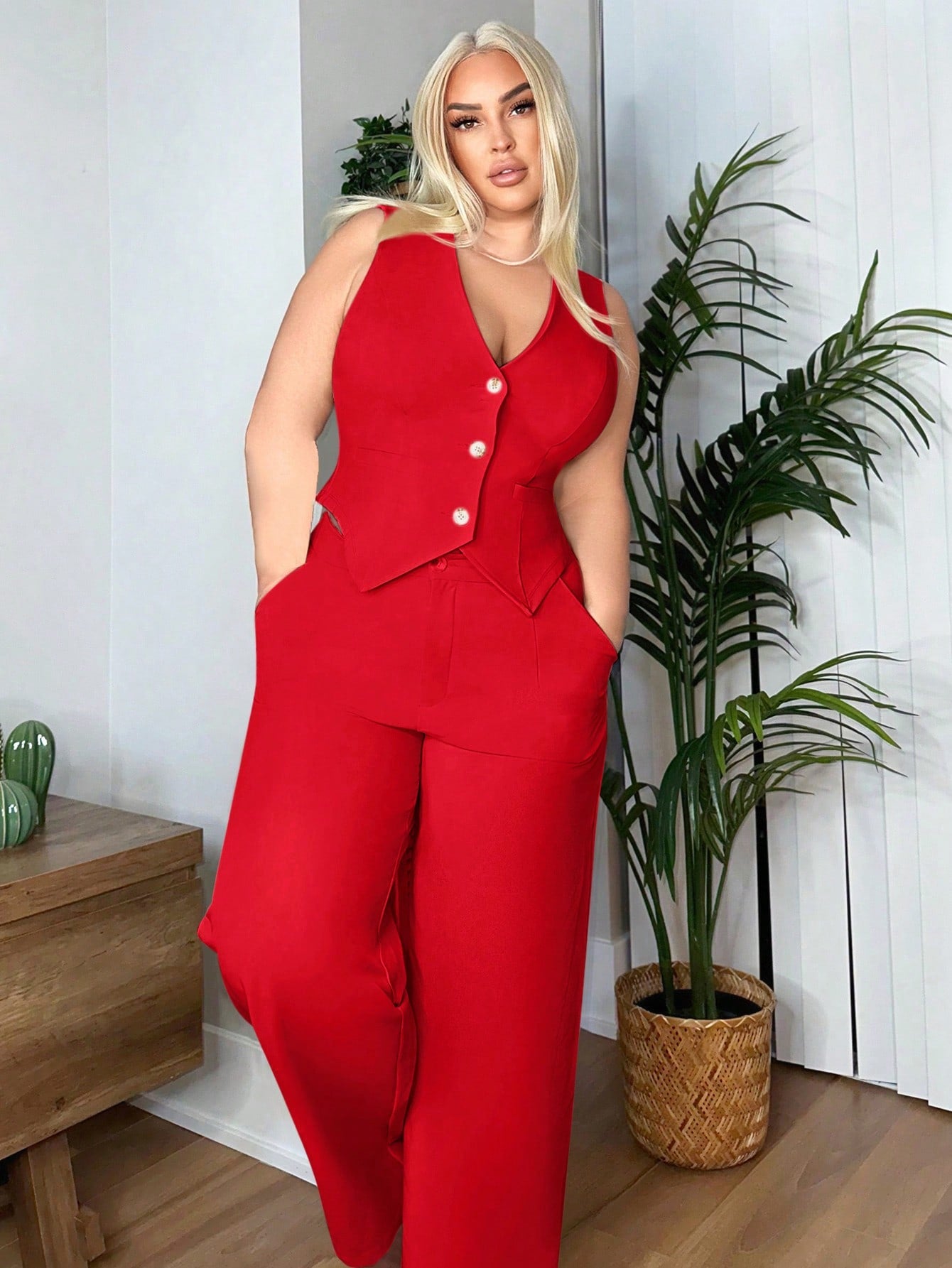 SXY Plus Size Slim Fit Classic Solid Color Suit Vest Date Night Outfits Sexy Outfits Club Birthday Outfit Spring Summer Women Clothes Bachelorette Party