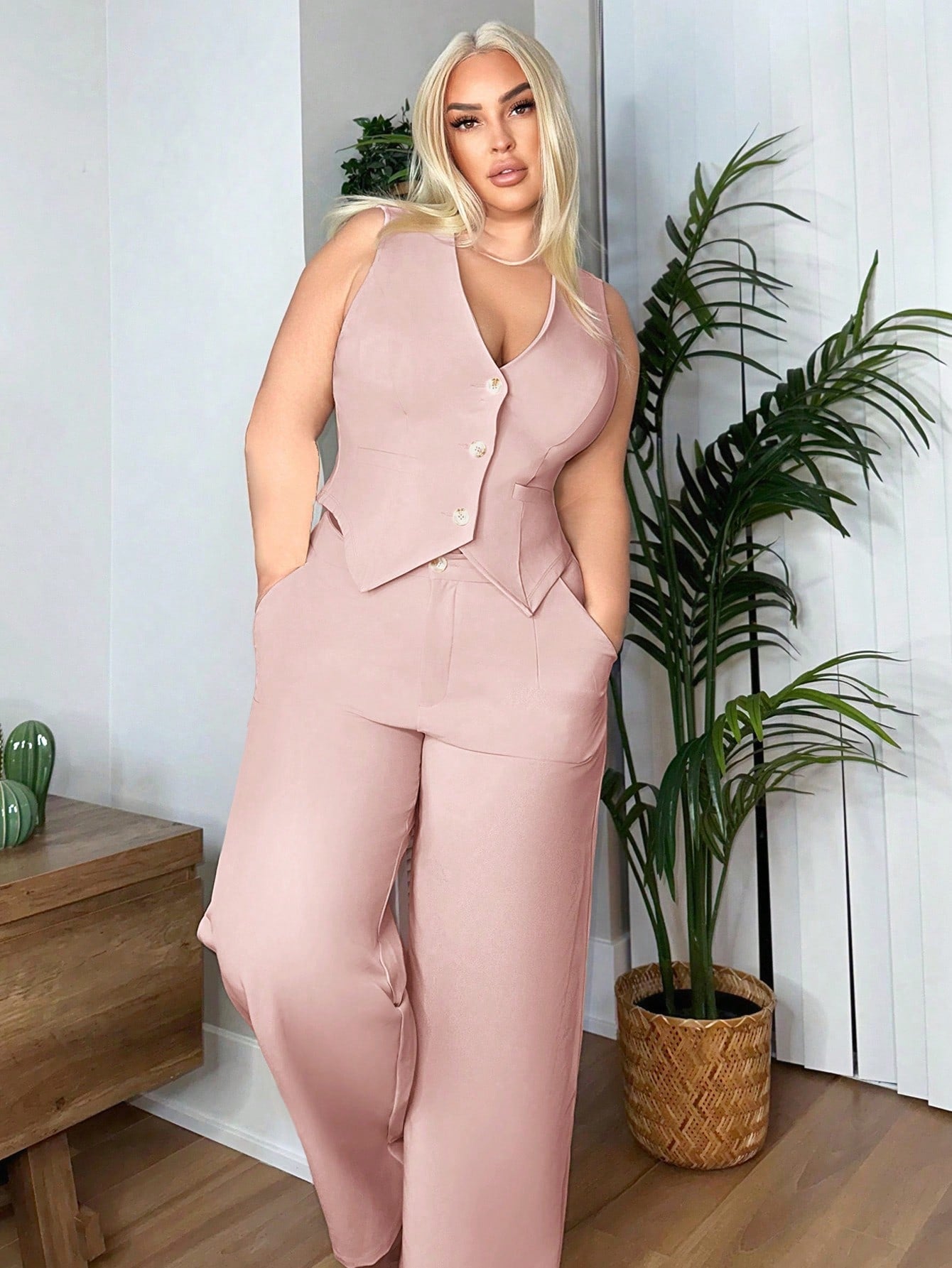 SXY Plus Size Slim Fit Classic Solid Color Suit Vest Date Night Outfits Sexy Outfits Club Birthday Outfit Spring Summer Women Clothes Bachelorette Party