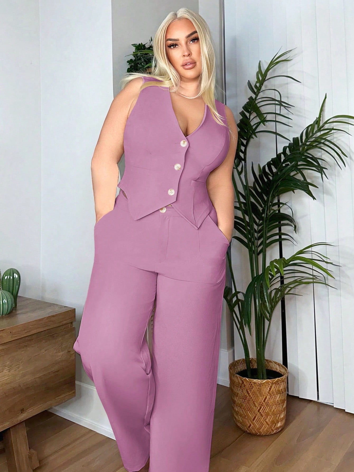 SXY Plus Size Slim Fit Classic Solid Color Suit Vest Date Night Outfits Sexy Outfits Club Birthday Outfit Spring Summer Women Clothes Bachelorette Party