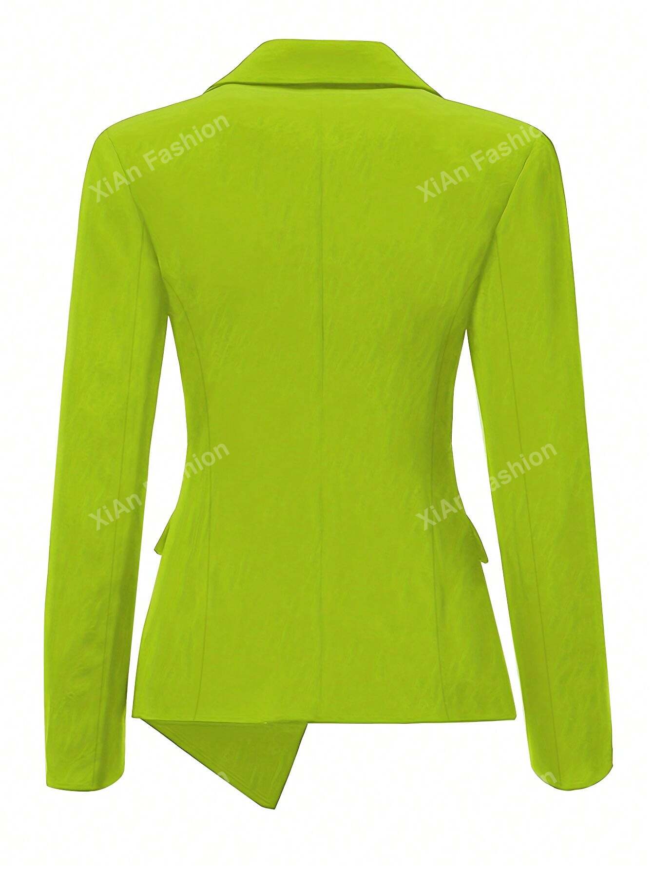 Women Asymmetrical Hem Blazer Jacket